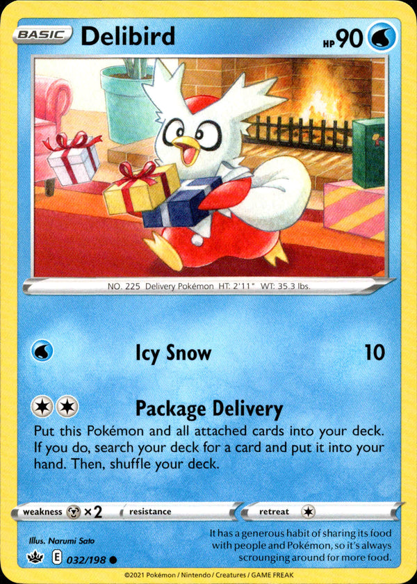 Delibird - 032/198 - Chilling Reign - Reverse Holo - Card Cavern