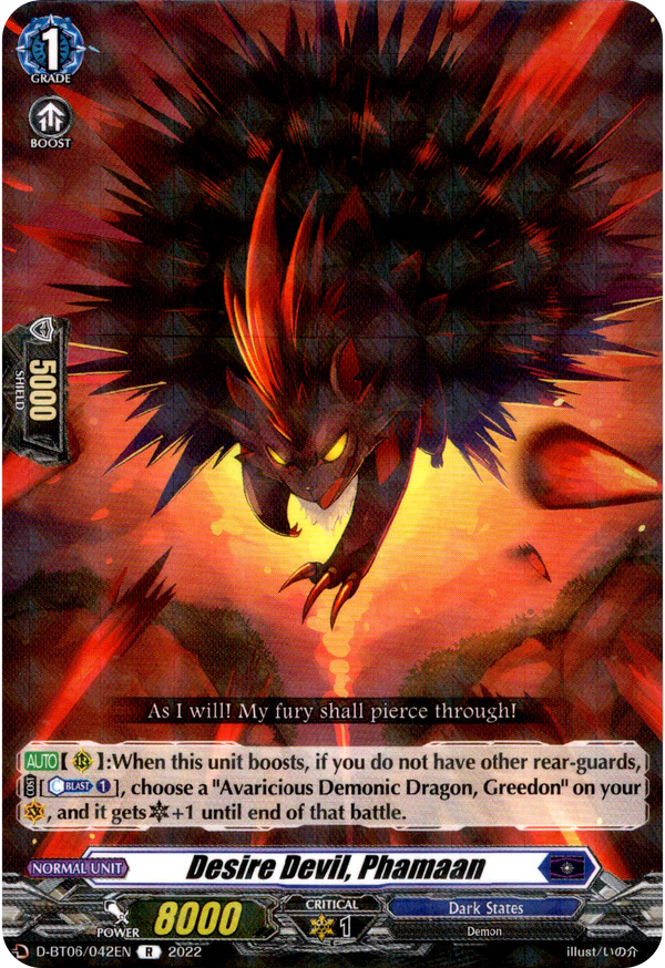 Desire Devil, Phamaan - D-BT06/042EN - Blazing Dragon Reborn - Card Cavern