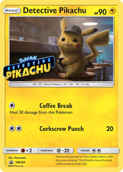 Detective Pikachu (Stamped) - SM190 - Promo - Card Cavern