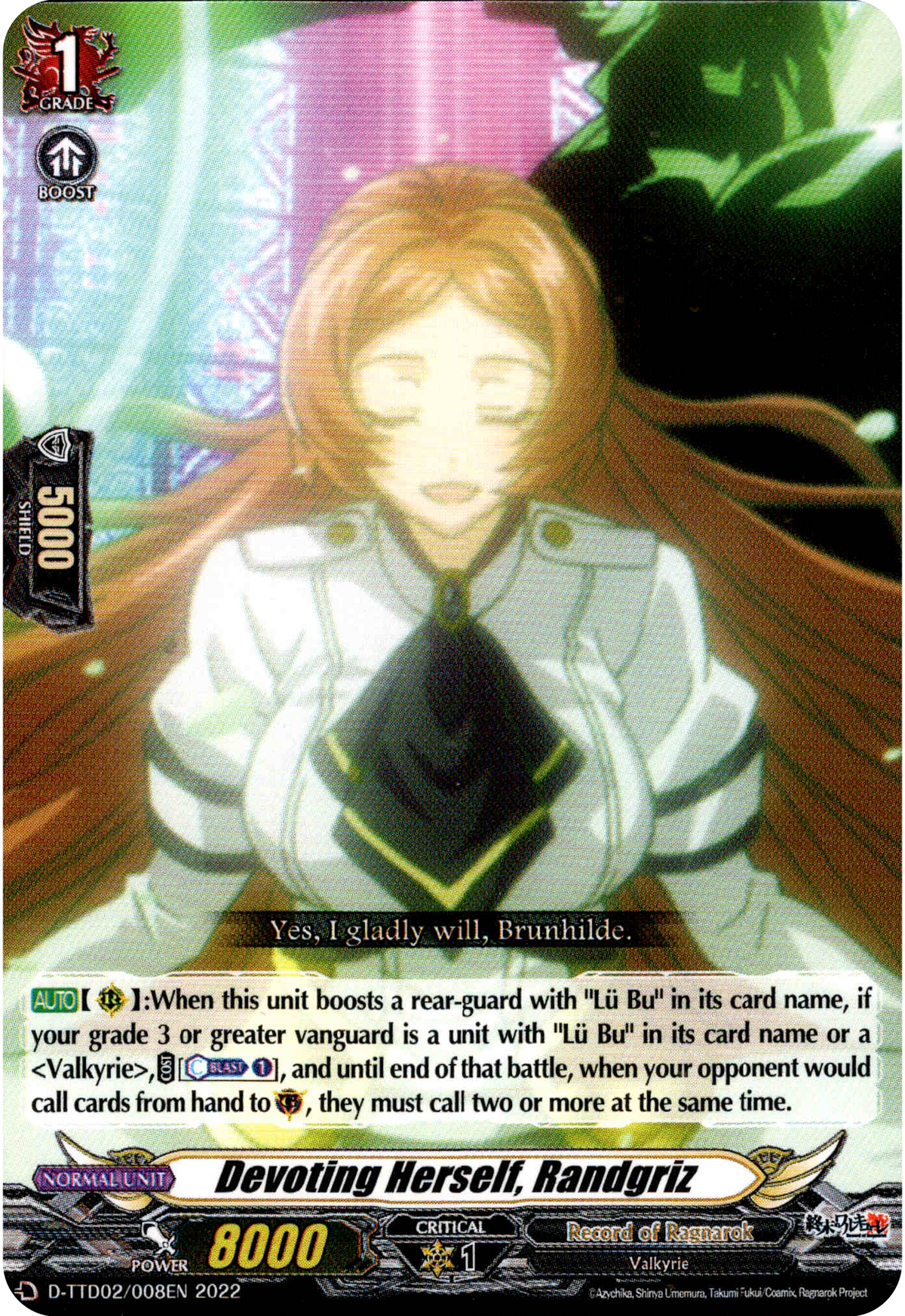 Devoting Herself, Randgriz - D-TTD02/008EN - Record of Ragnarok - Card Cavern