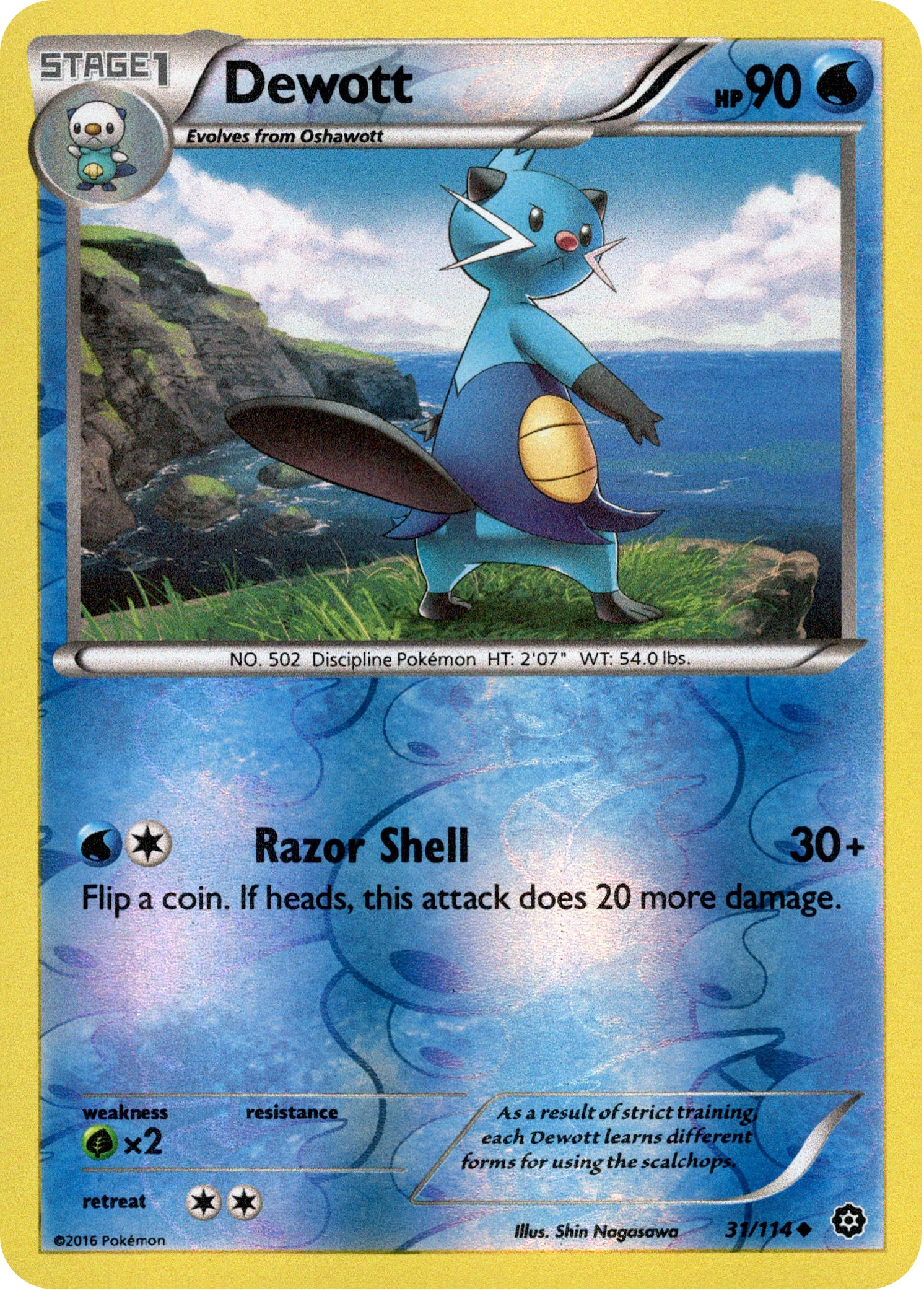 Dewott - 31/114 - Steam Siege - Reverse Holo - Card Cavern