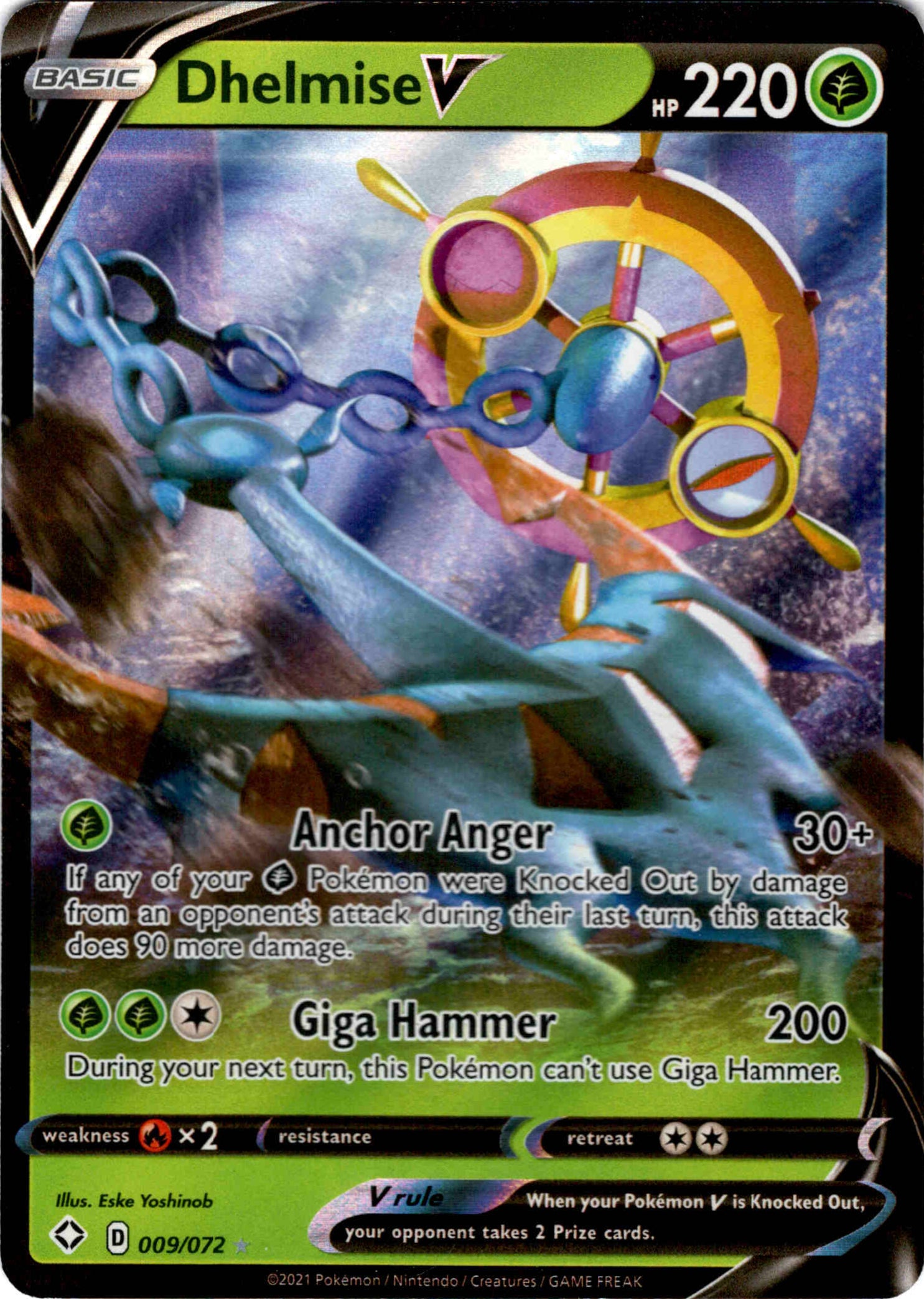 Dhelmise V - 009/072 - Shining Fates - Holo - Card Cavern