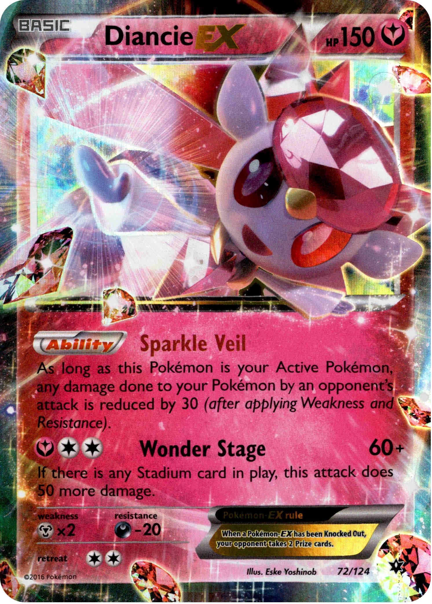 Diancie EX - 72/124 - Fates Collide - Holo - Card Cavern
