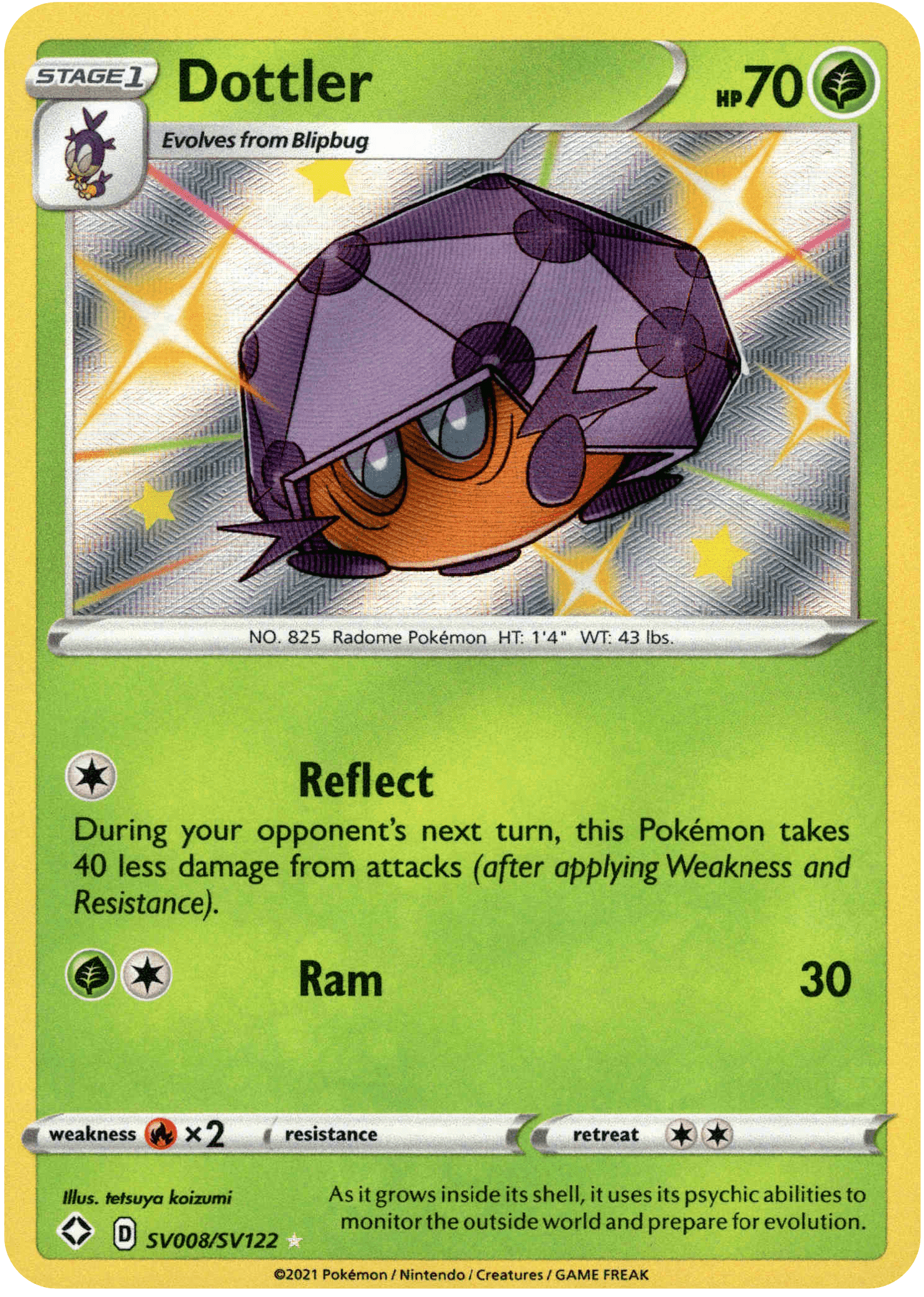 Dottler - SV008/SV122 - Shining Fates - Holo - Card Cavern