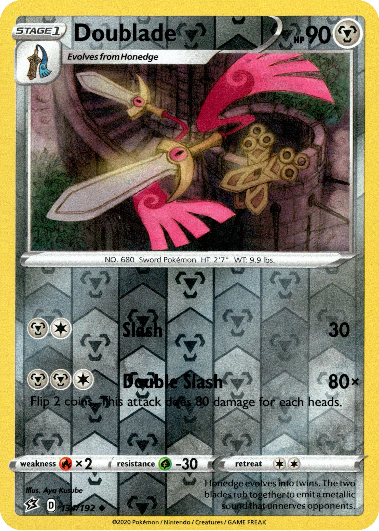 Doublade - 134/192 - Rebel Clash - Reverse Holo - Card Cavern