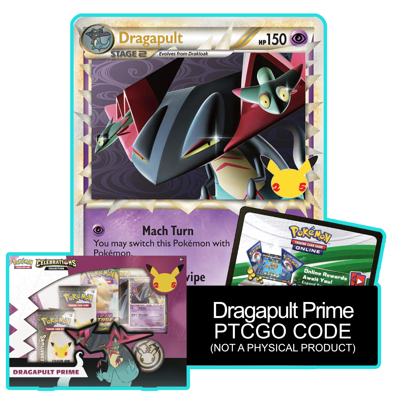 Dragapult Prime SWSH132 - PTCGL Code - Card Cavern