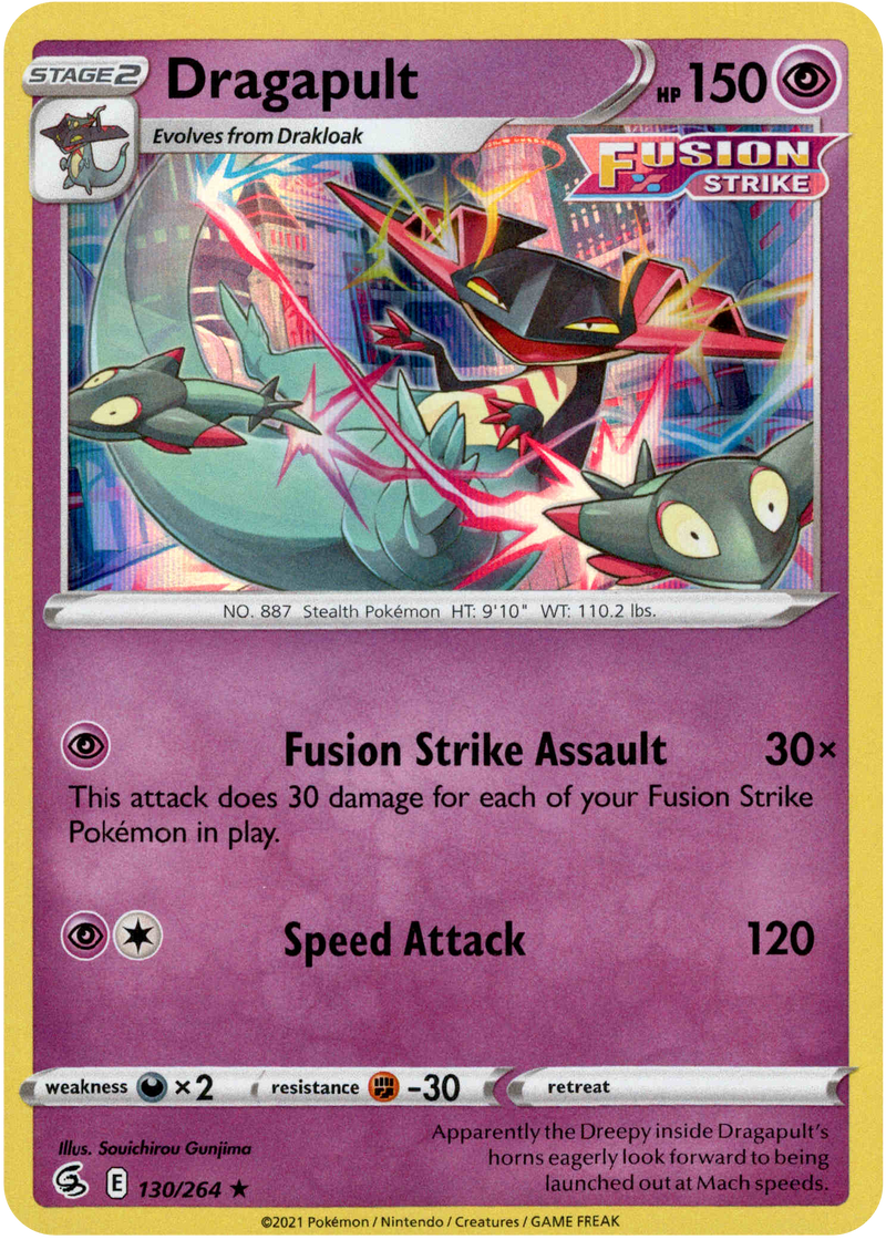 Dragapult 130/264 Fusion Strike Holo Rare 2021 Pokémon TCG Trading Card Dragapult 130/264 Fusion Strike Holo Rare 2021 Pokémon TCG Trading Card