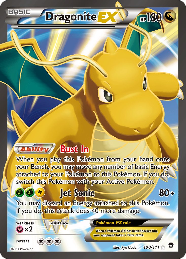 Dragonite EX Full Art - 108/111 - Furious Fists - Holo - Card Cavern