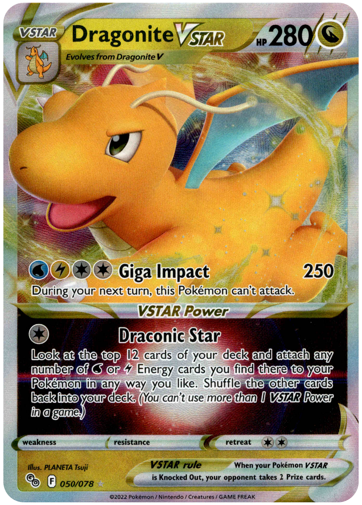 Dragonite VSTAR - 050/078 - Pokemon Go - Holo - Card Cavern