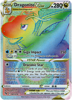 Dragonite VSTAR Hyper Rare - 081/078 - Pokemon Go - Holo - Card Cavern
