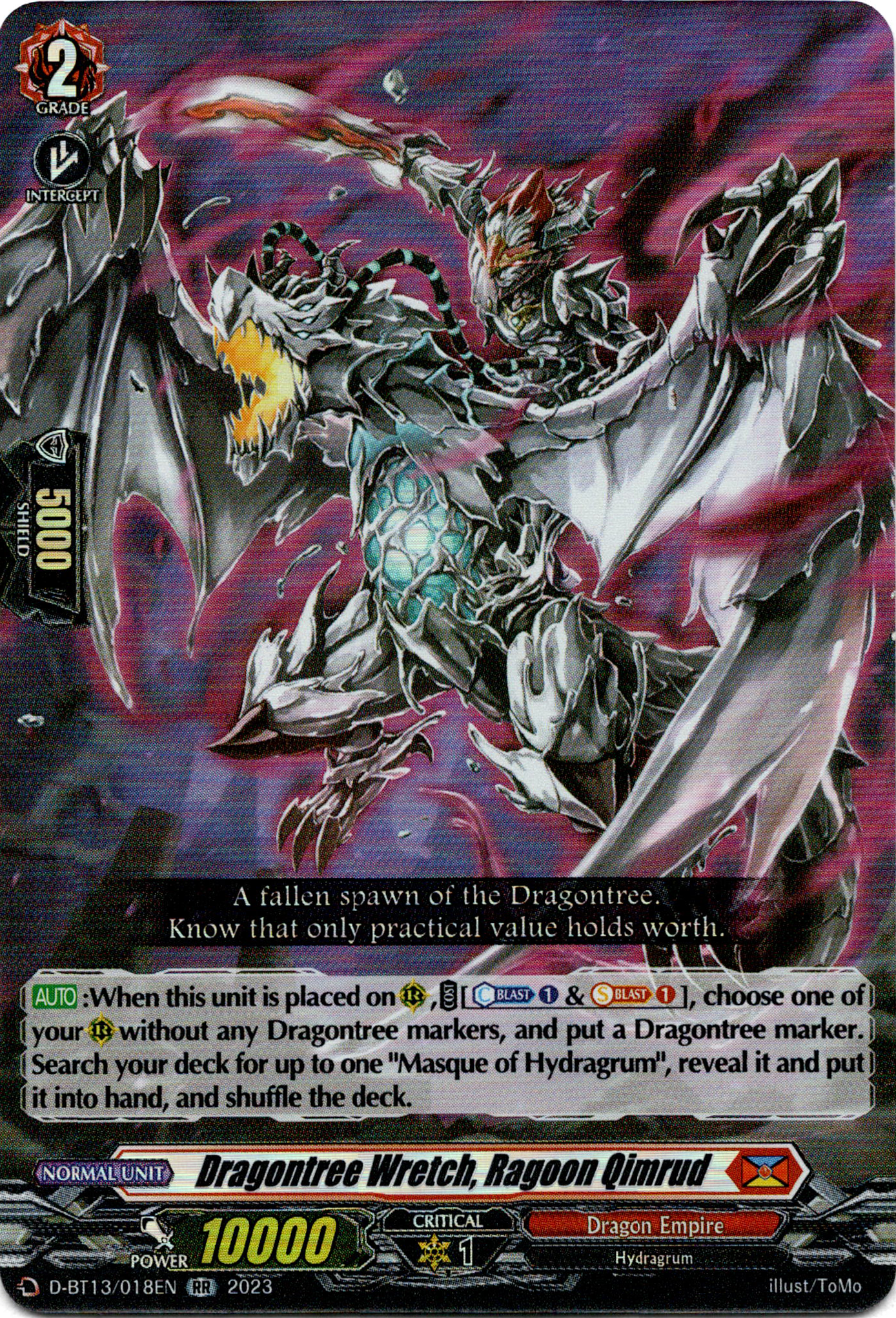 Dragontree Wretch, Ragoon Qimrud - D-BT13/018EN - Flight of Chakrabarthi - Card Cavern