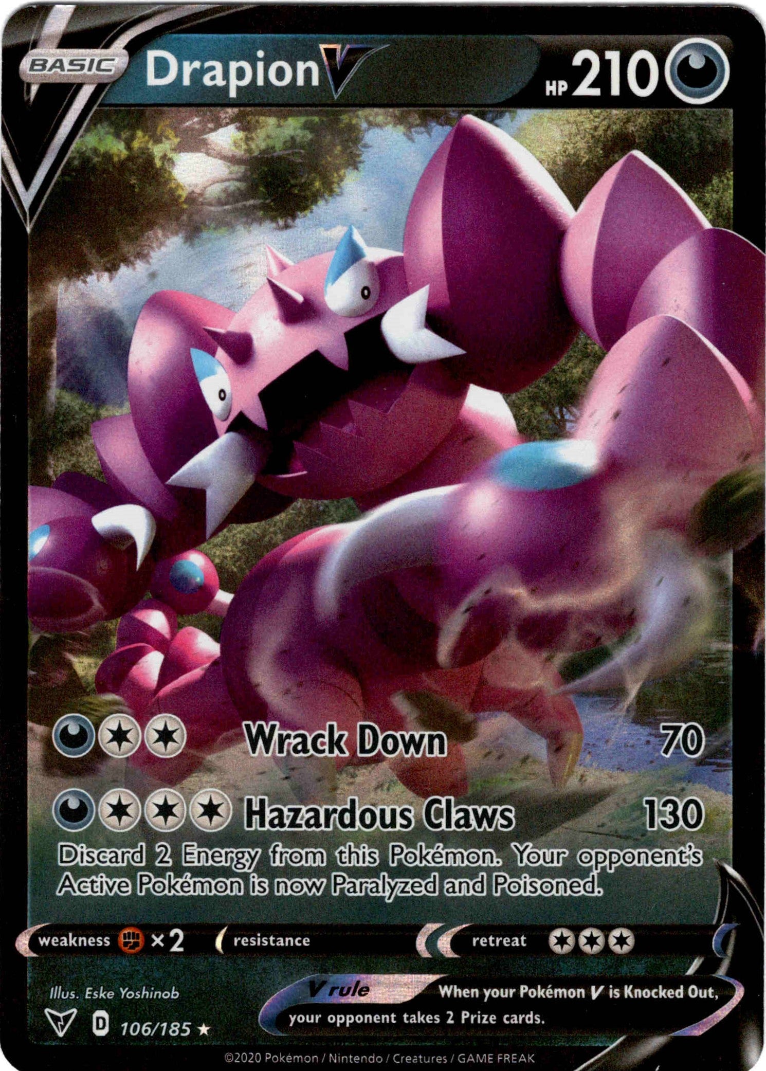 Drapion V 106/185 Vivid Voltage Card Cavern Trading Cards, LLC