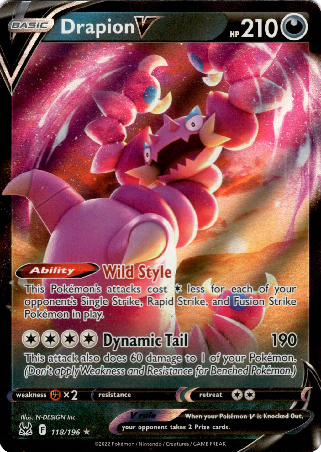 Drapion V - 118/196 - Lost Origin – Card Cavern Trading Cards, LLC