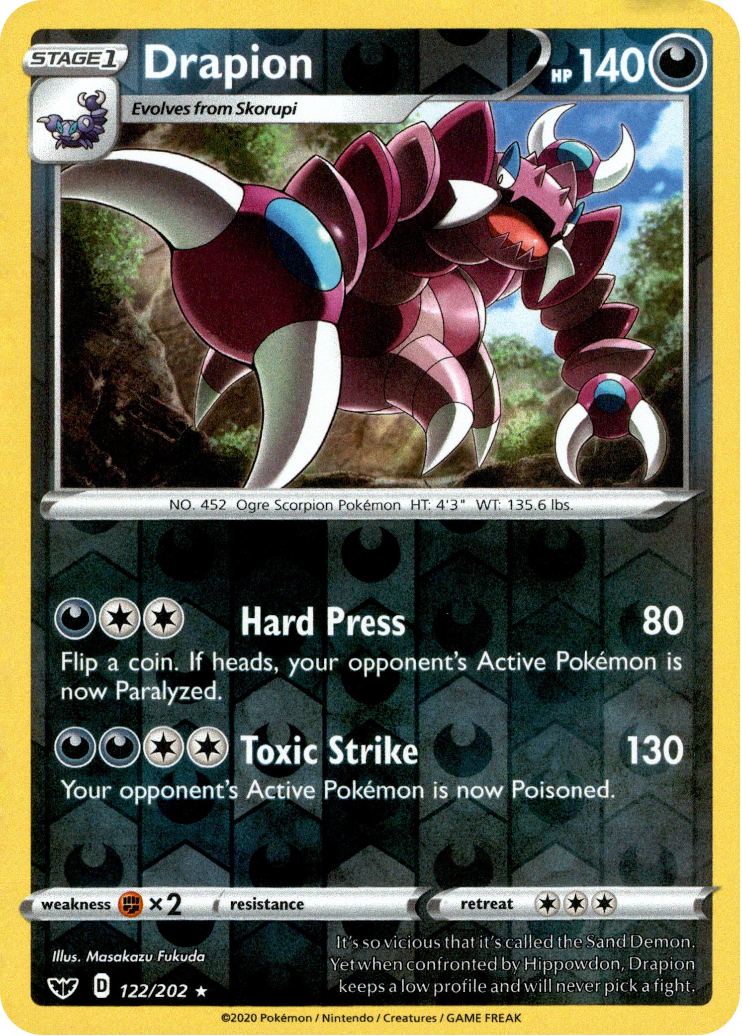 Drapion - 122/202 - Sword & Shield - Reverse Holo - Card Cavern