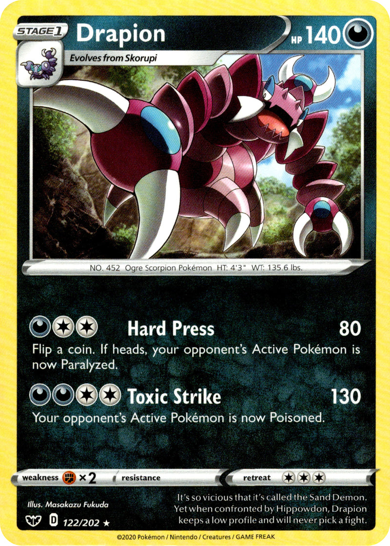 skorupi pokemon card value Drapion - 122/202
