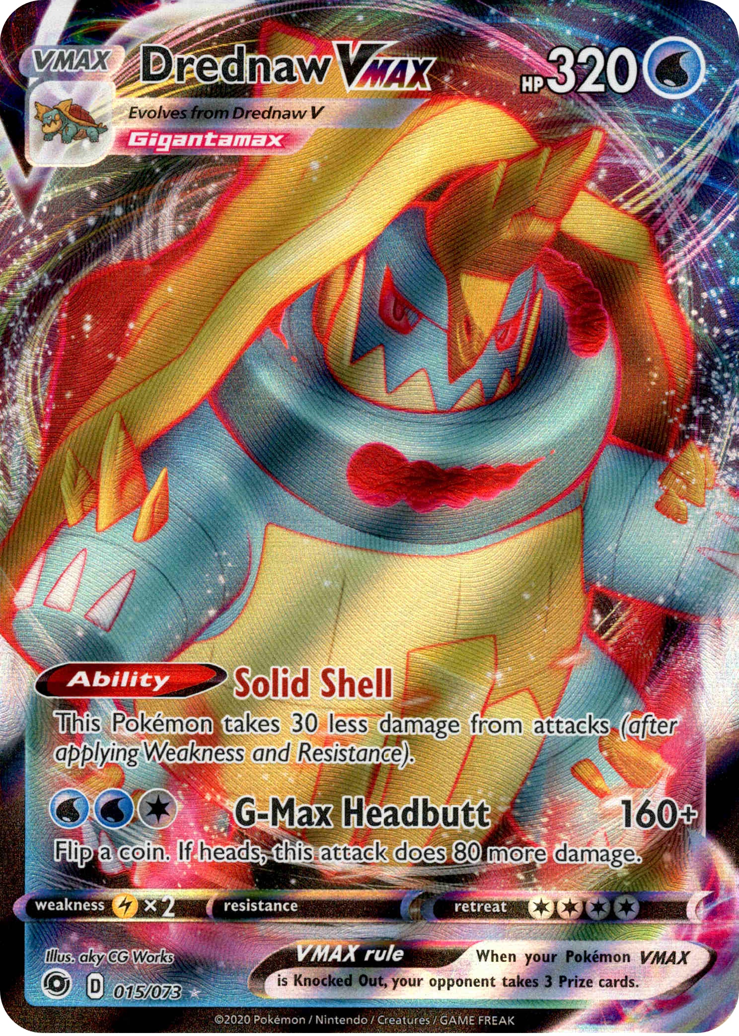 Drednaw VMAX - 15/73 - Champion's Path - Holo - Card Cavern