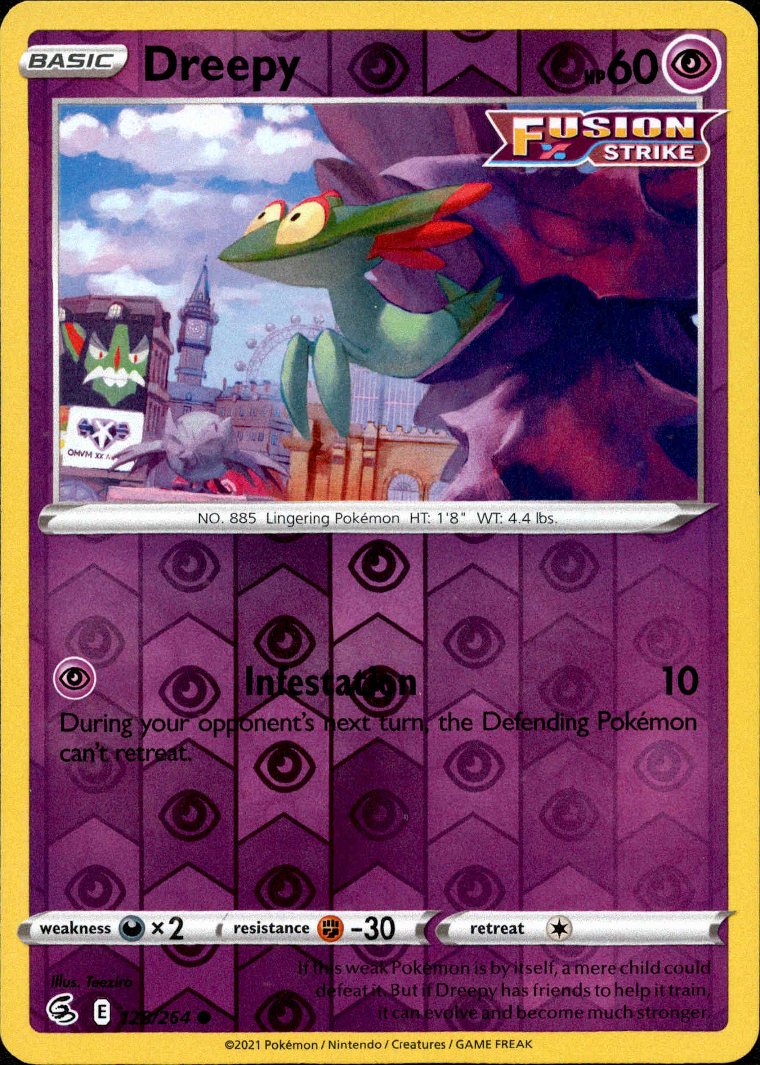 Dreepy - 128/264 - Fusion Strike - Reverse Holo - Card Cavern