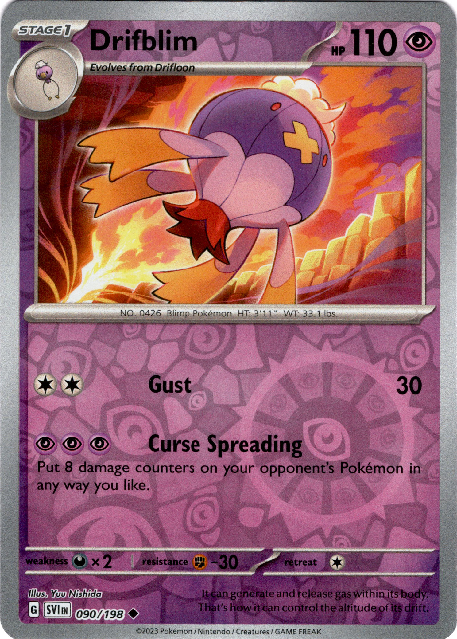 Drifblim - 090/198 - Scarlet & Violet - Reverse Holo - Card Cavern