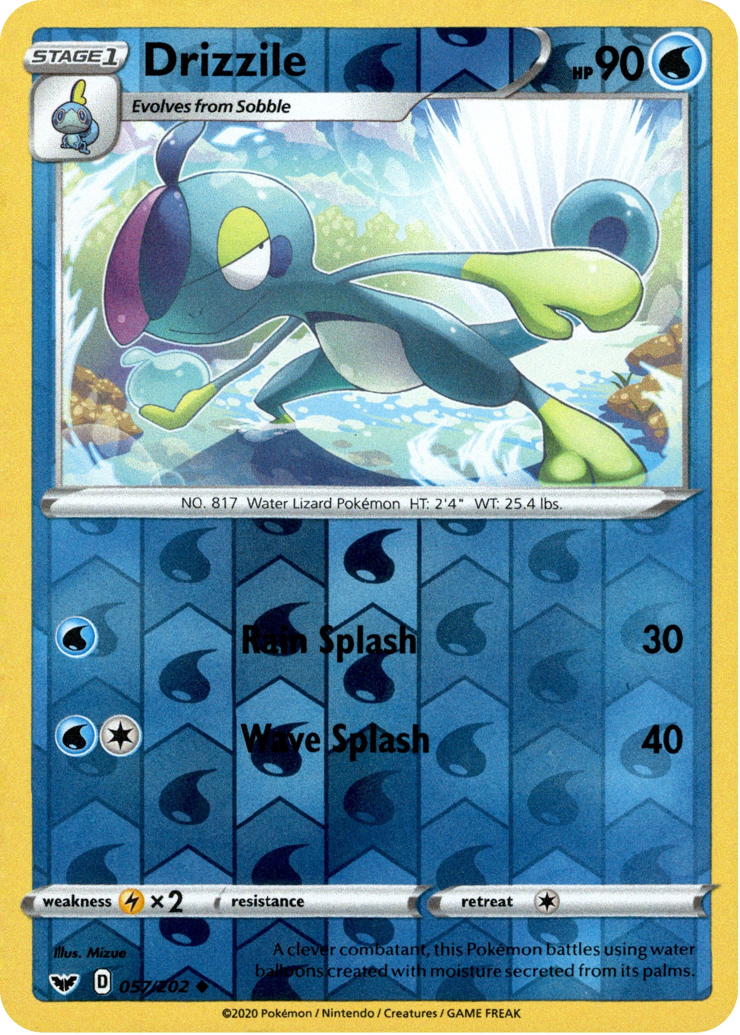 Drizzile - 57/202 - Sword & Shield - Reverse Holo - Card Cavern