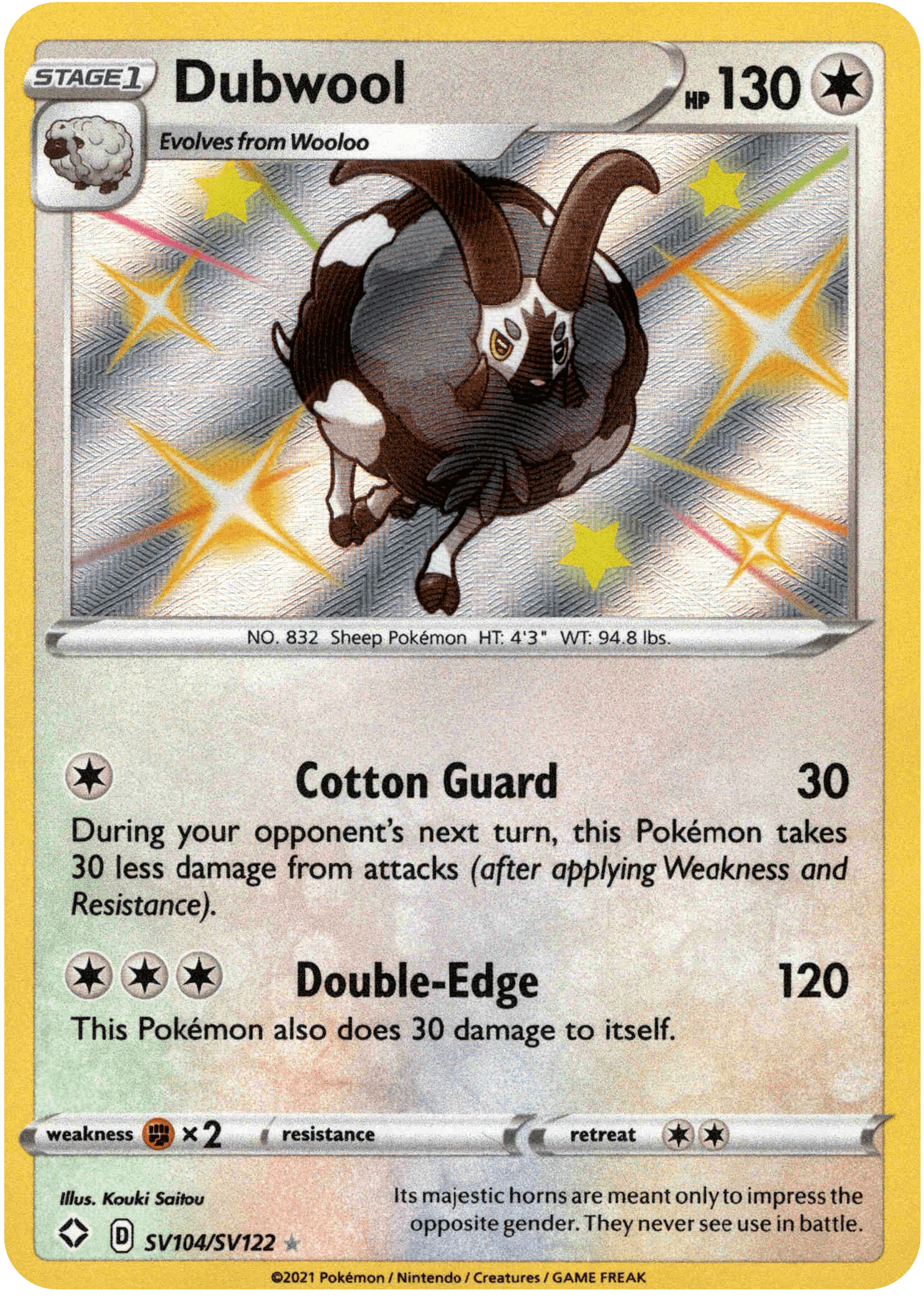 Dubwool - SV104/SV122 - Shining Fates - Holo - Card Cavern