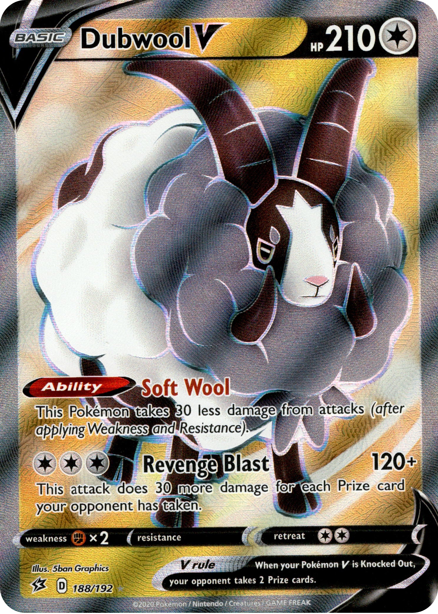 Dubwool V Full Art - 188/192 - Rebel Clash - Holo - Card Cavern