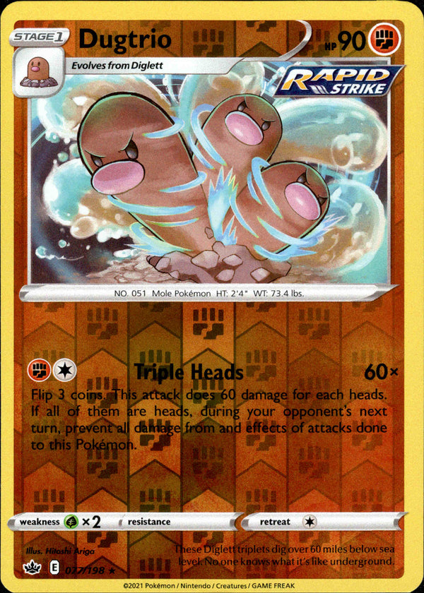 Dugtrio - 077/198 - Chilling Reign - Reverse Holo - Card Cavern