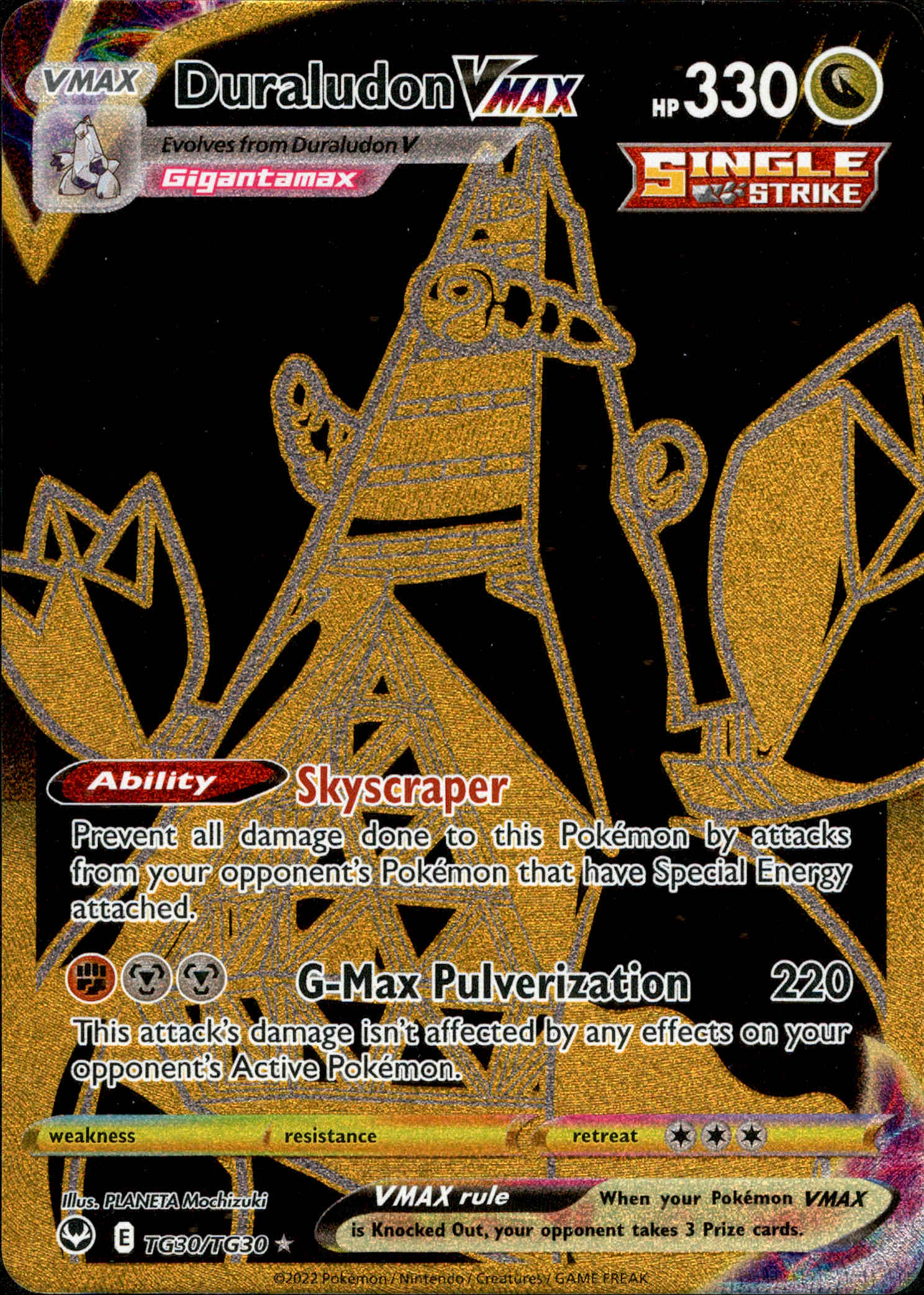 Duraludon VMAX Gold Secret Rare - TG30/TG30 - Silver Tempest - Holo - Card Cavern