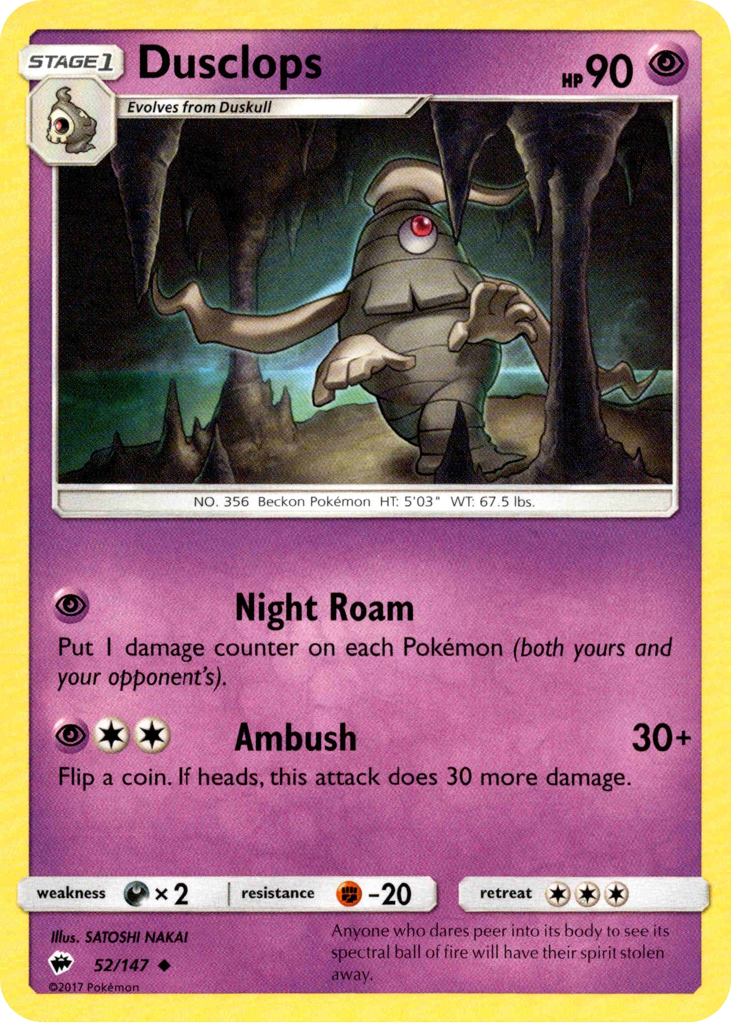 Dusclops - 52/147 - Burning Shadows - Card Cavern