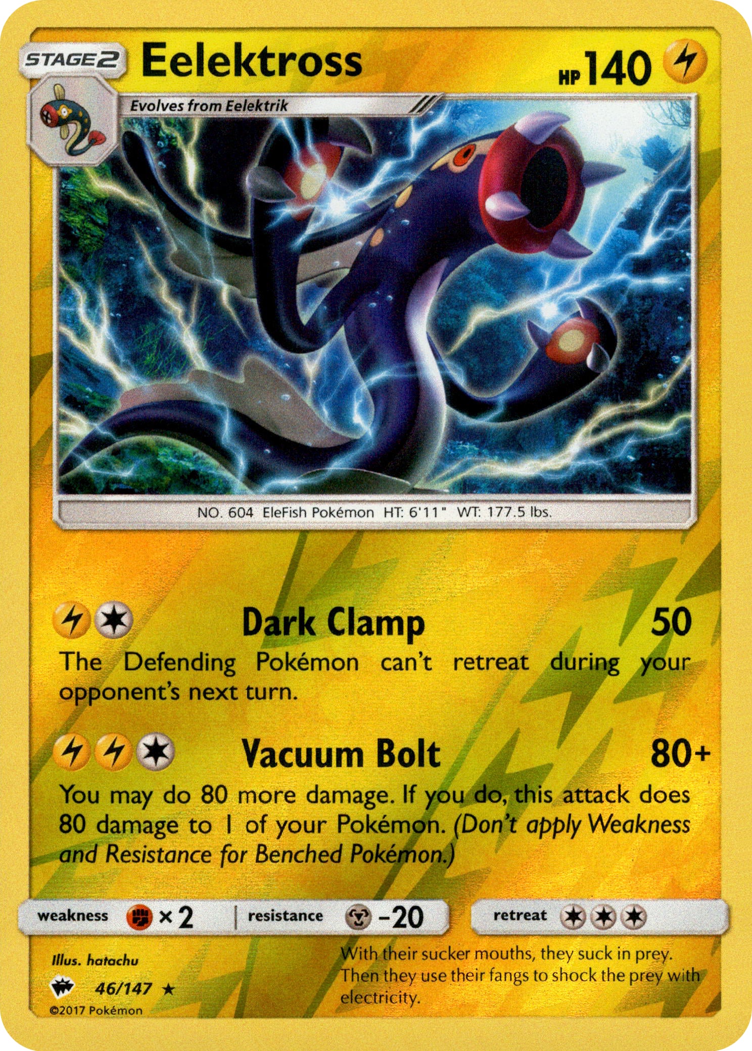 Eelektross - 46/147 - Burning Shadows - Reverse Holo - Card Cavern