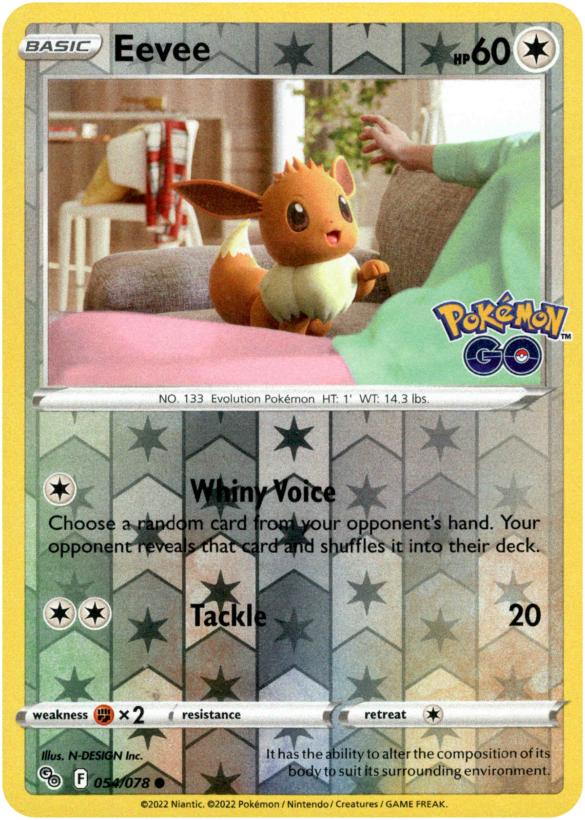 Eevee - 054/078 - Pokemon Go - Reverse Holo - Card Cavern