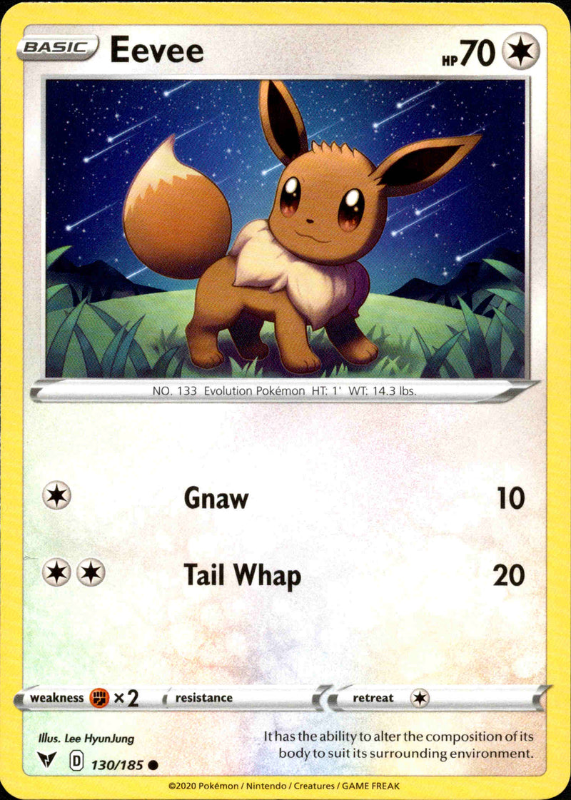 shiny eevee pokemon card value Eevee - 130/185