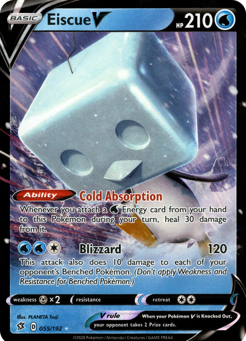 eiscue v pokemon card Eiscue V (055/192) [Sword & Shield: Rebel Clash] Damaged Holofoil