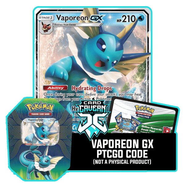 Elemental Power Tin: Vaporeon GX - PTCGO Code - Card Cavern