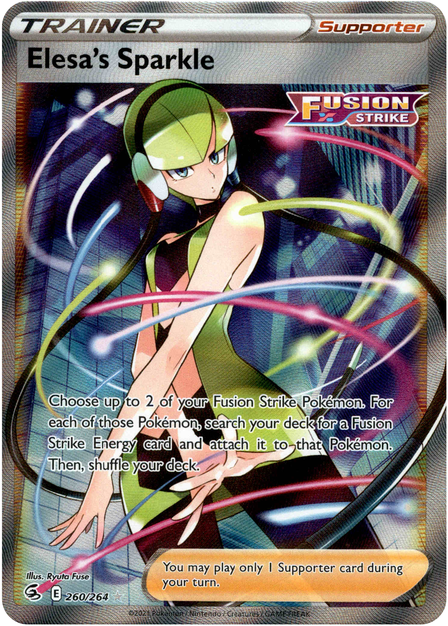 Elesa's Sparkle Full Art - 260/264 - Fusion Strike - Holo - Card Cavern