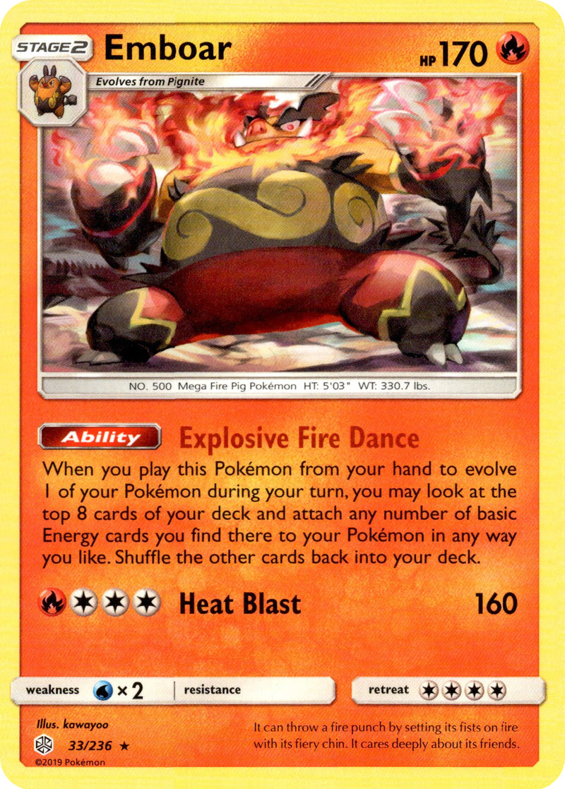 Emboar - 33/236 - Cosmic Eclipse Card Cavern Trading Cards, LLC Emboar - 33/236 - Cosmic Eclipse Card Cavern Trading Cards, LLC