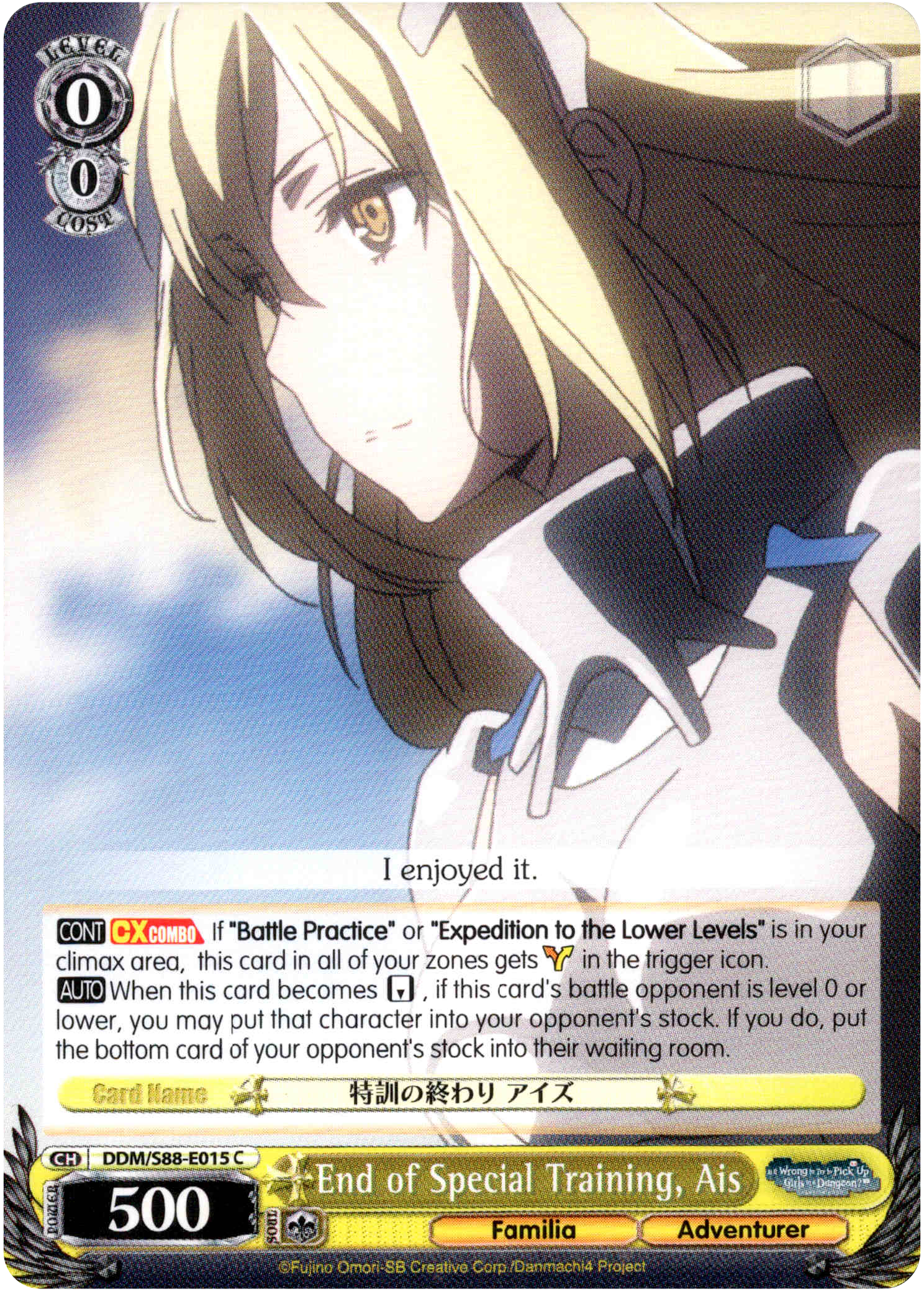 End of Special Training, Ais - DDM/S88-E015 C - Is it Wrong to Try to Pick Up Girls in a Dungeon? - Card Cavern