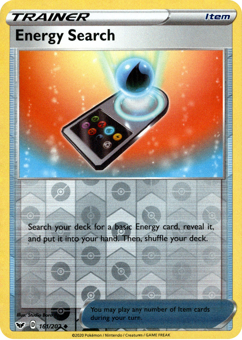 Energy Search - 161/202 - Sword & Shield - Reverse Holo - Card Cavern
