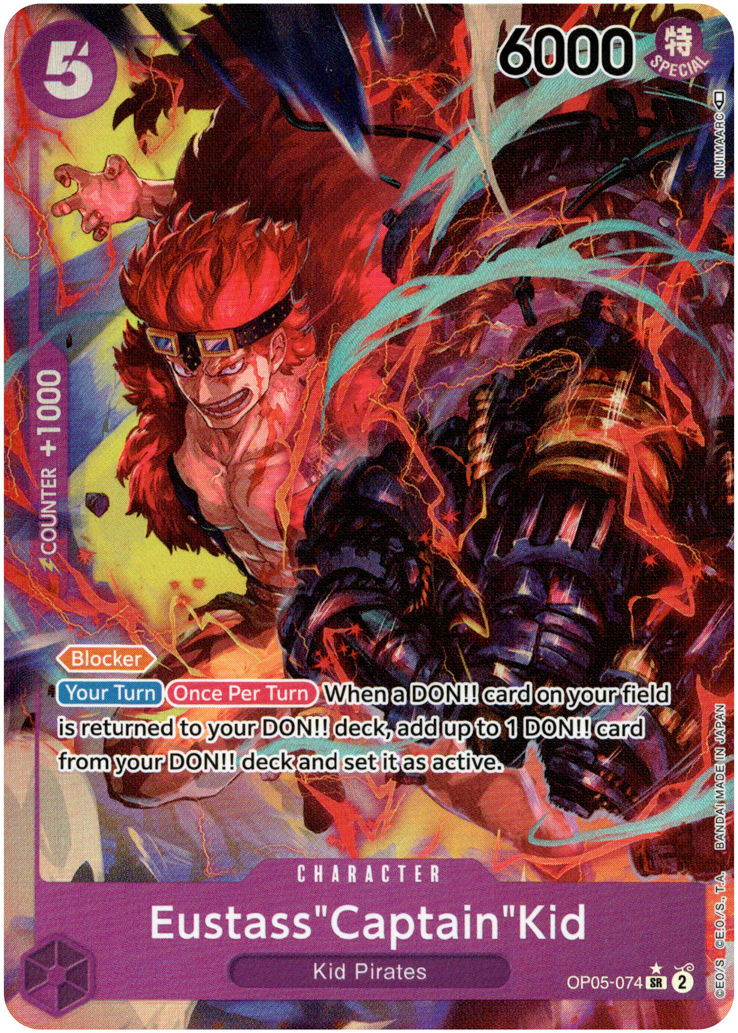 Eustass"Captain"Kid Alternate Art - OP05-074 - Awakening of the New Era - Foil - Card Cavern