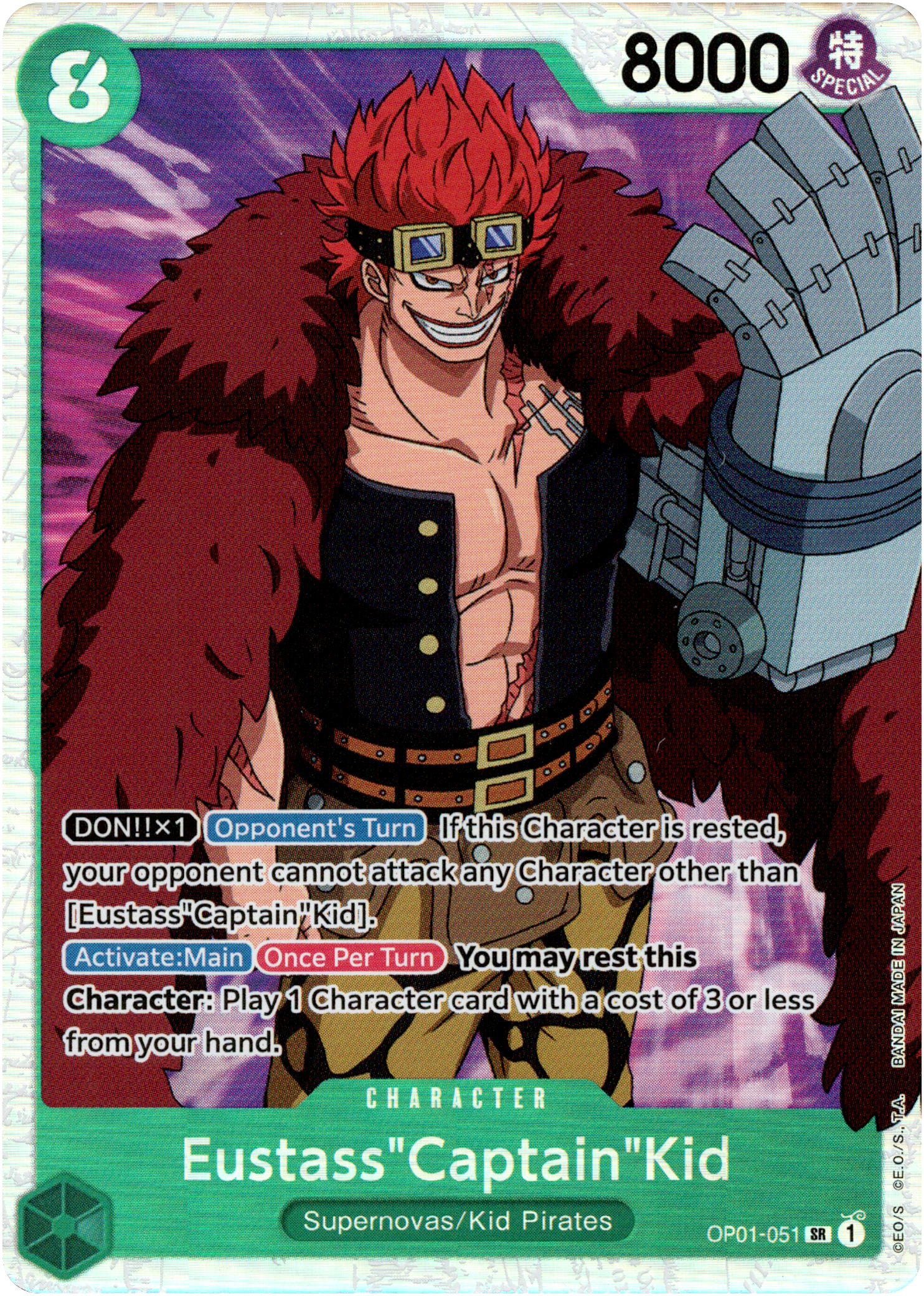 Eustass"Captain"Kid - OP01-051 SR - Romance Dawn - Foil - Card Cavern