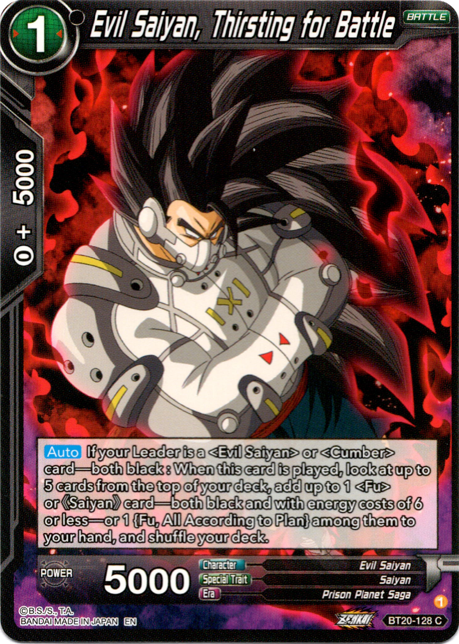 Evil Saiyan, Thirsting for Battle - BT20-128 C - Power Absorbed - Card Cavern