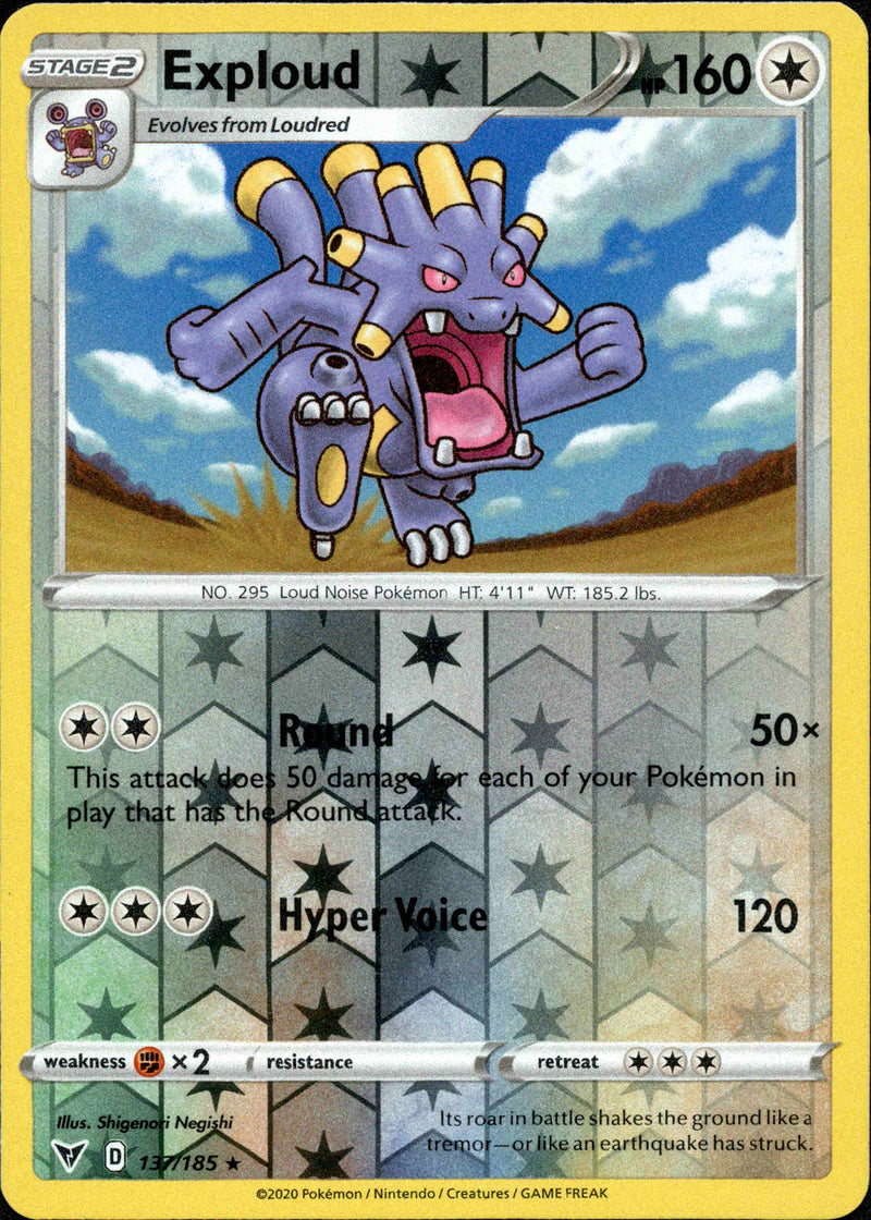 Exploud - 137/185 - Vivid Voltage - Reverse Holo Card Cavern Trading Cards, LLC Exploud - 137/185 - Vivid Voltage - Reverse Holo Card Cavern Trading Cards, LLC