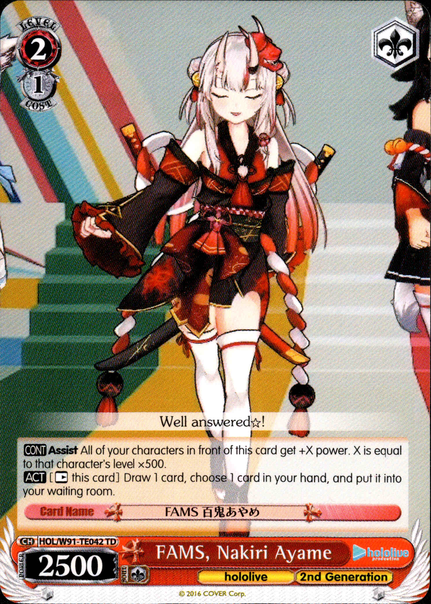 FAMS, Nakiri Ayame - HOL/W91-TE042 - Hololive Production 2nd Generation - Card Cavern