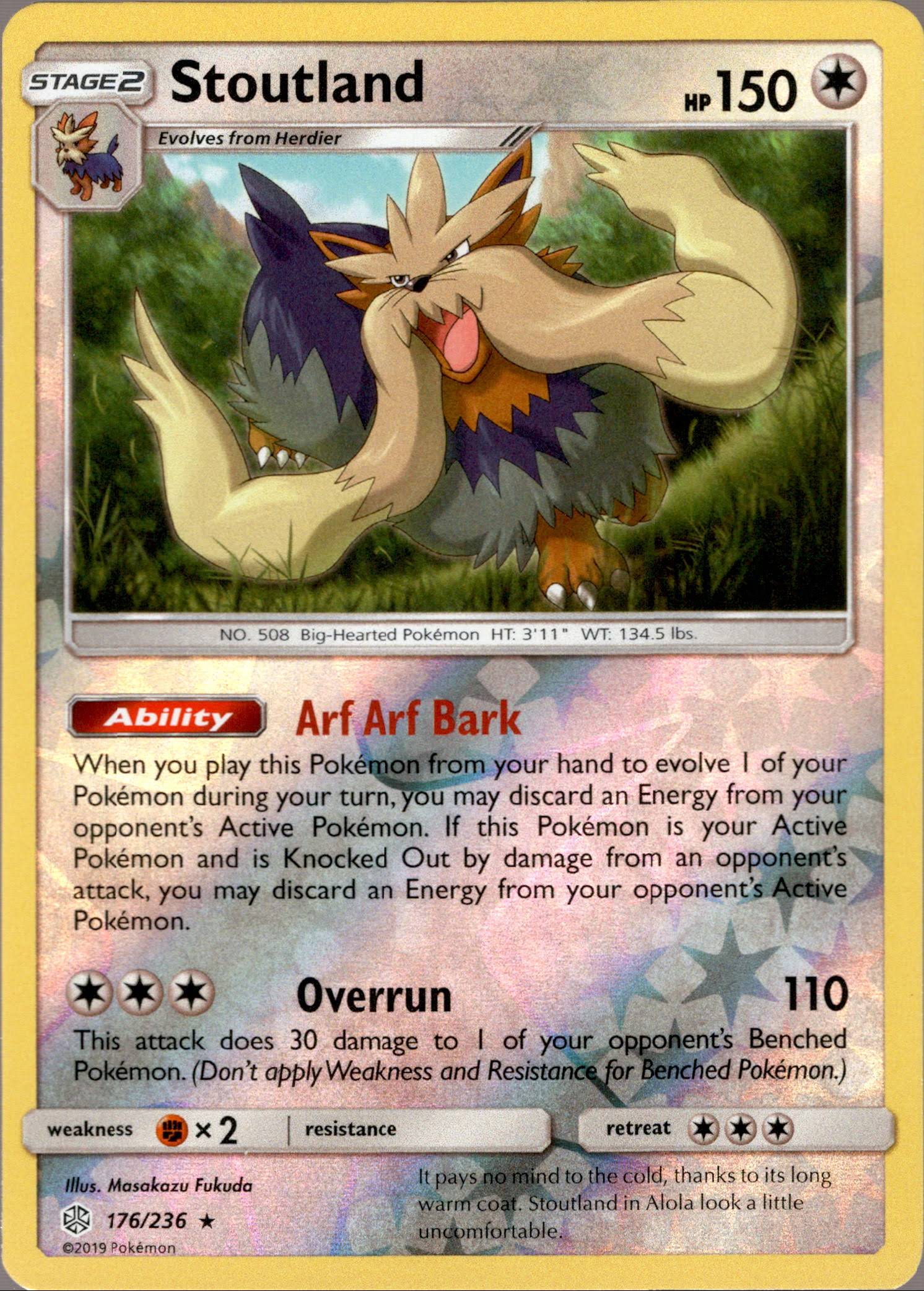 Stoutland - 176/236 - Cosmic Eclipse - Reverse Holo - Card Cavern