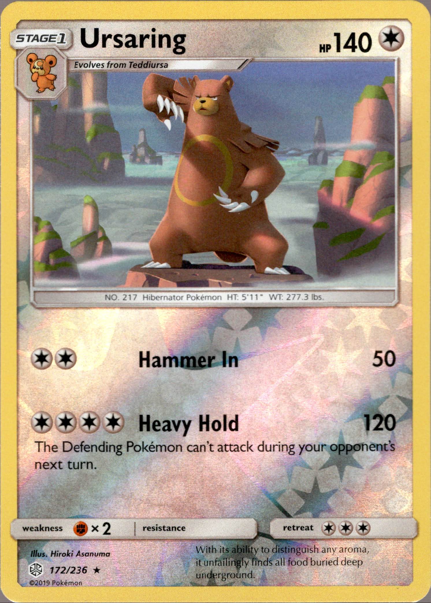 Ursaring - 172/236 - Cosmic Eclipse - Reverse Holo - Card Cavern