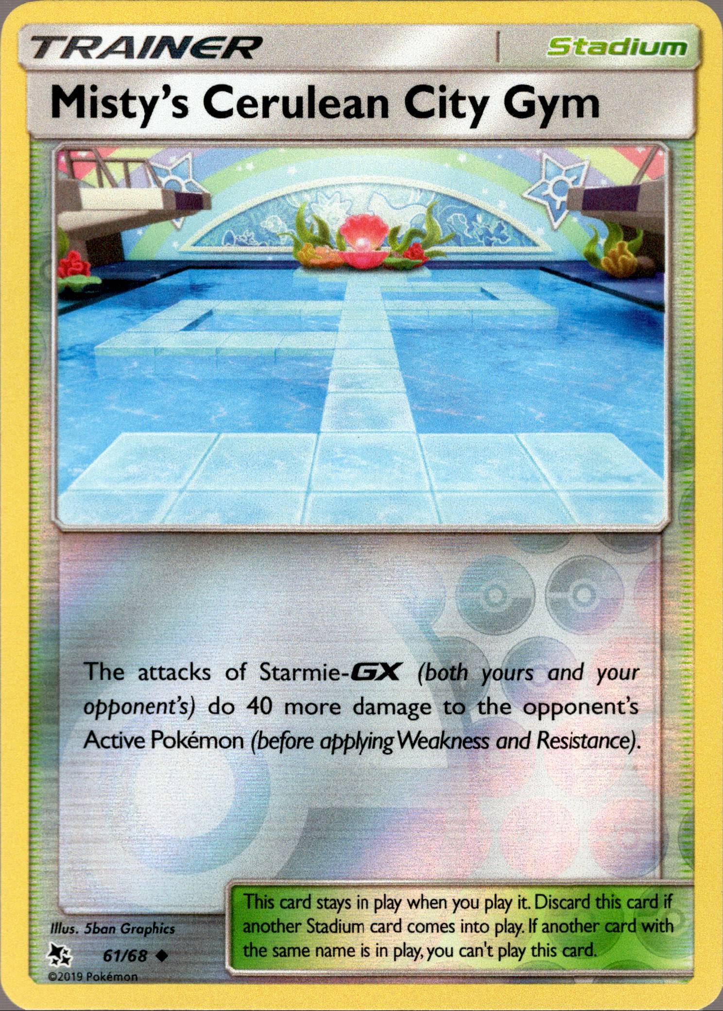 Misty's Cerulean City Gym - 61/68 - Hidden Fates - Reverse Holo - Card Cavern