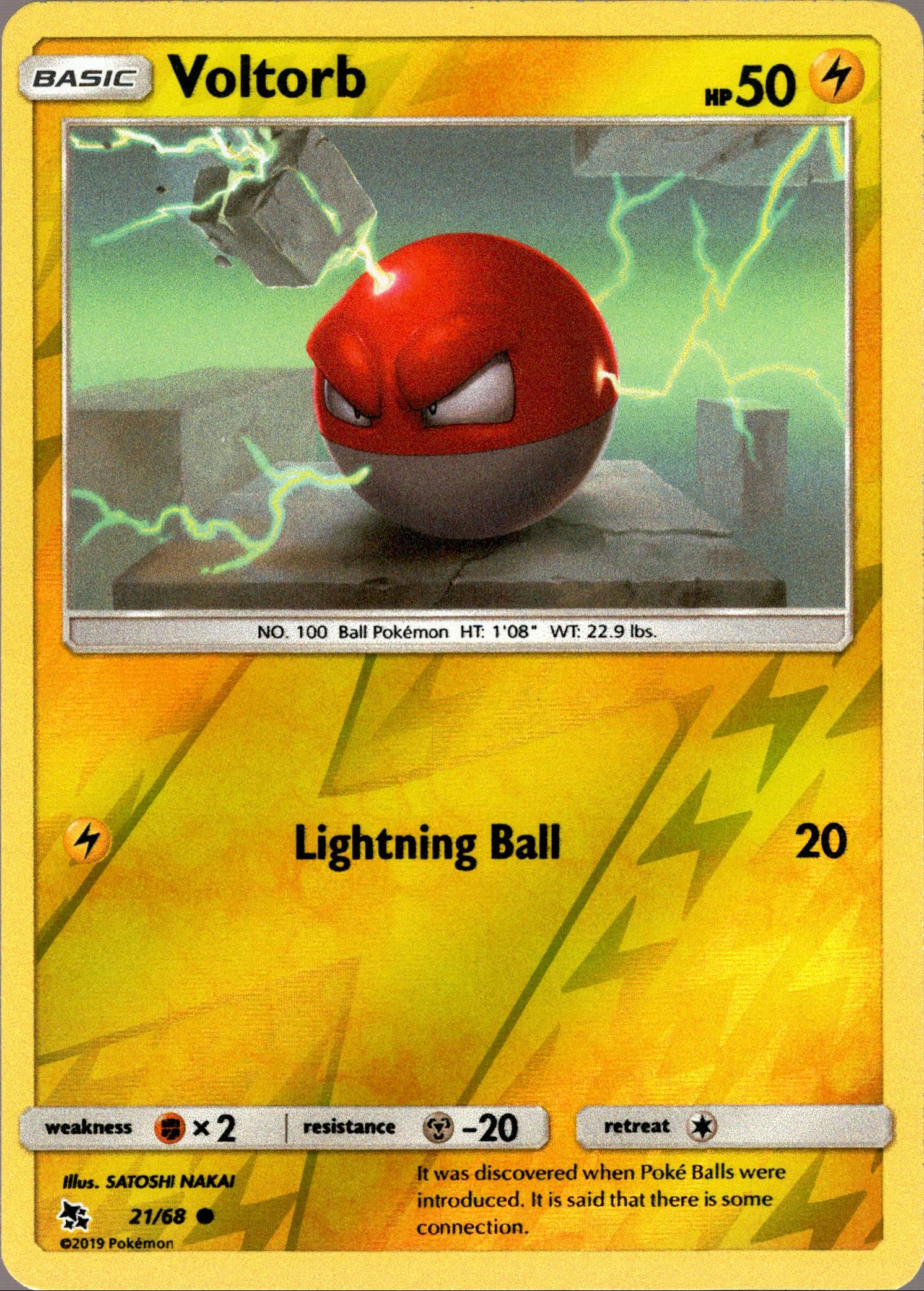 Voltorb - 21/68 - Hidden Fates - Reverse Holo - Card Cavern