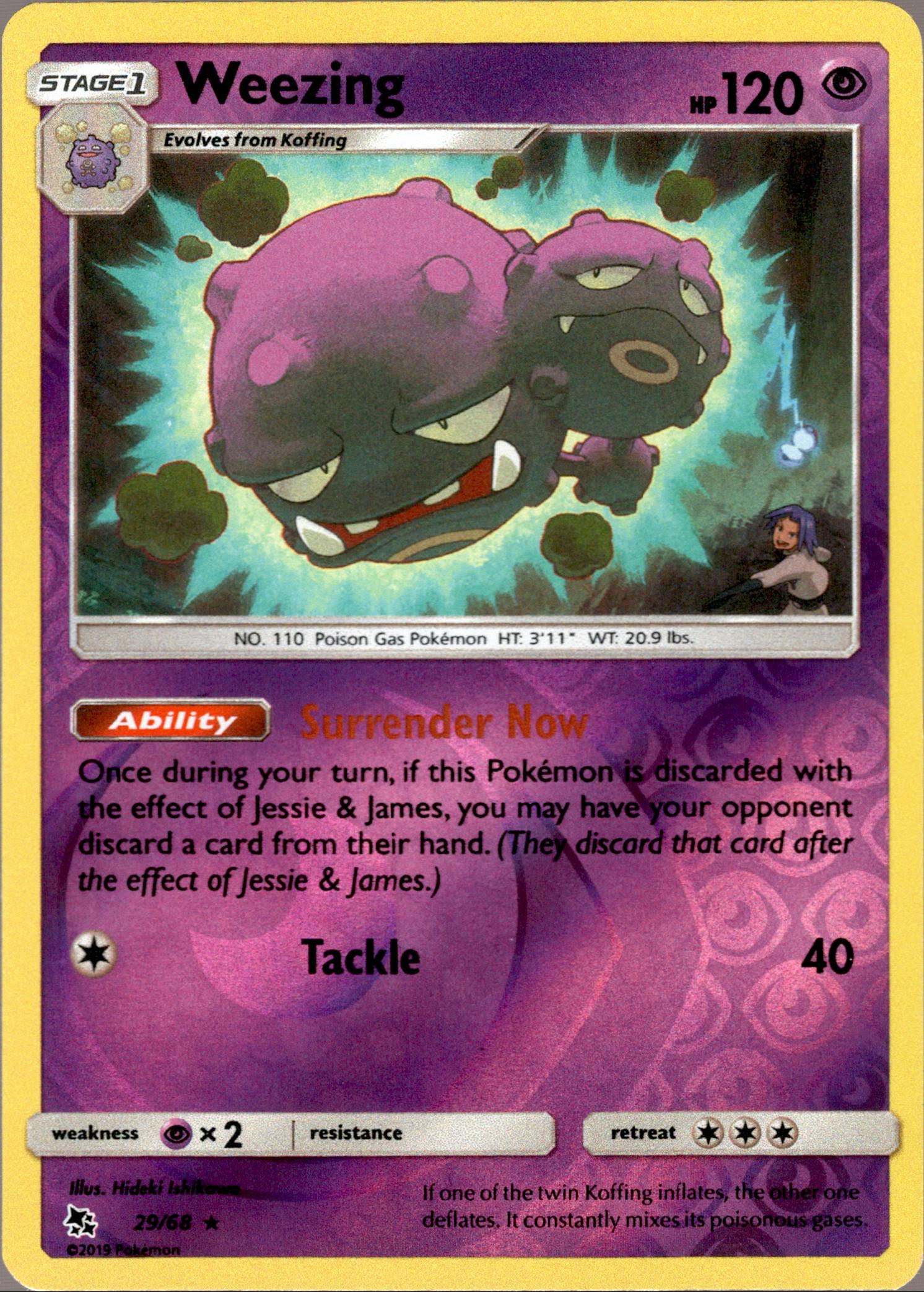 Weezing - 29/68 - Hidden Fates - Reverse Holo - Card Cavern