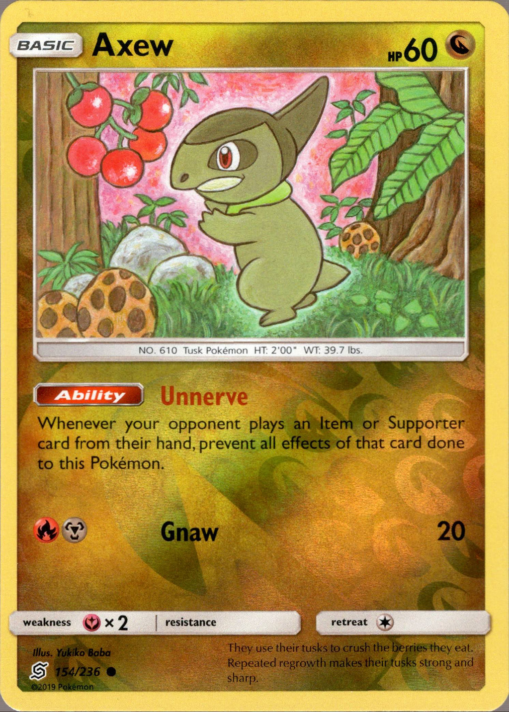 Axew Alt Card Axew - 154/236 - Unified Minds - Reverse Holo – Card Cavern Trading ...