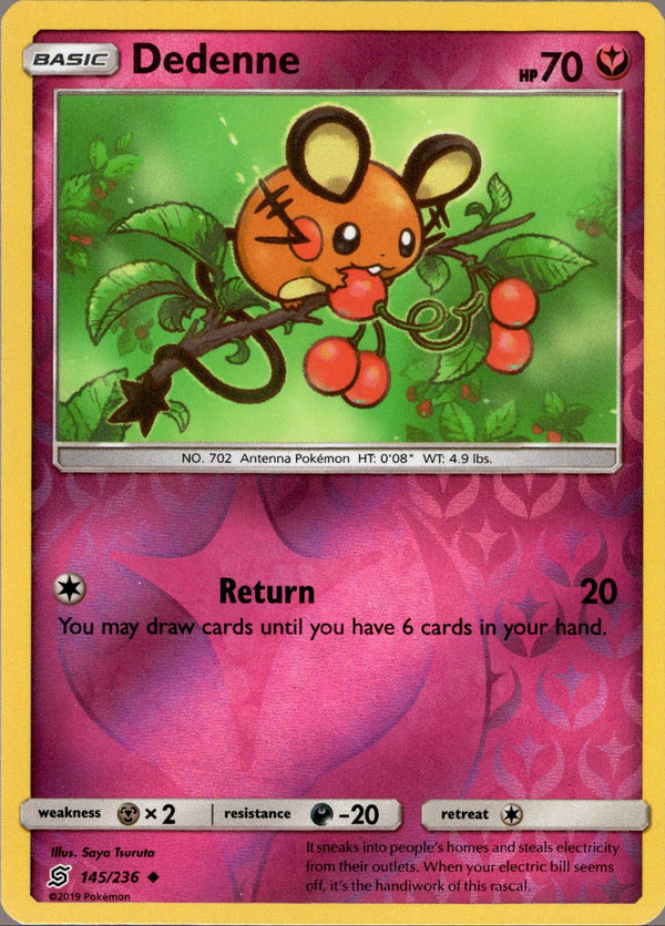 Dedenne - 145/236 - Unified Minds - Reverse Holo - Card Cavern