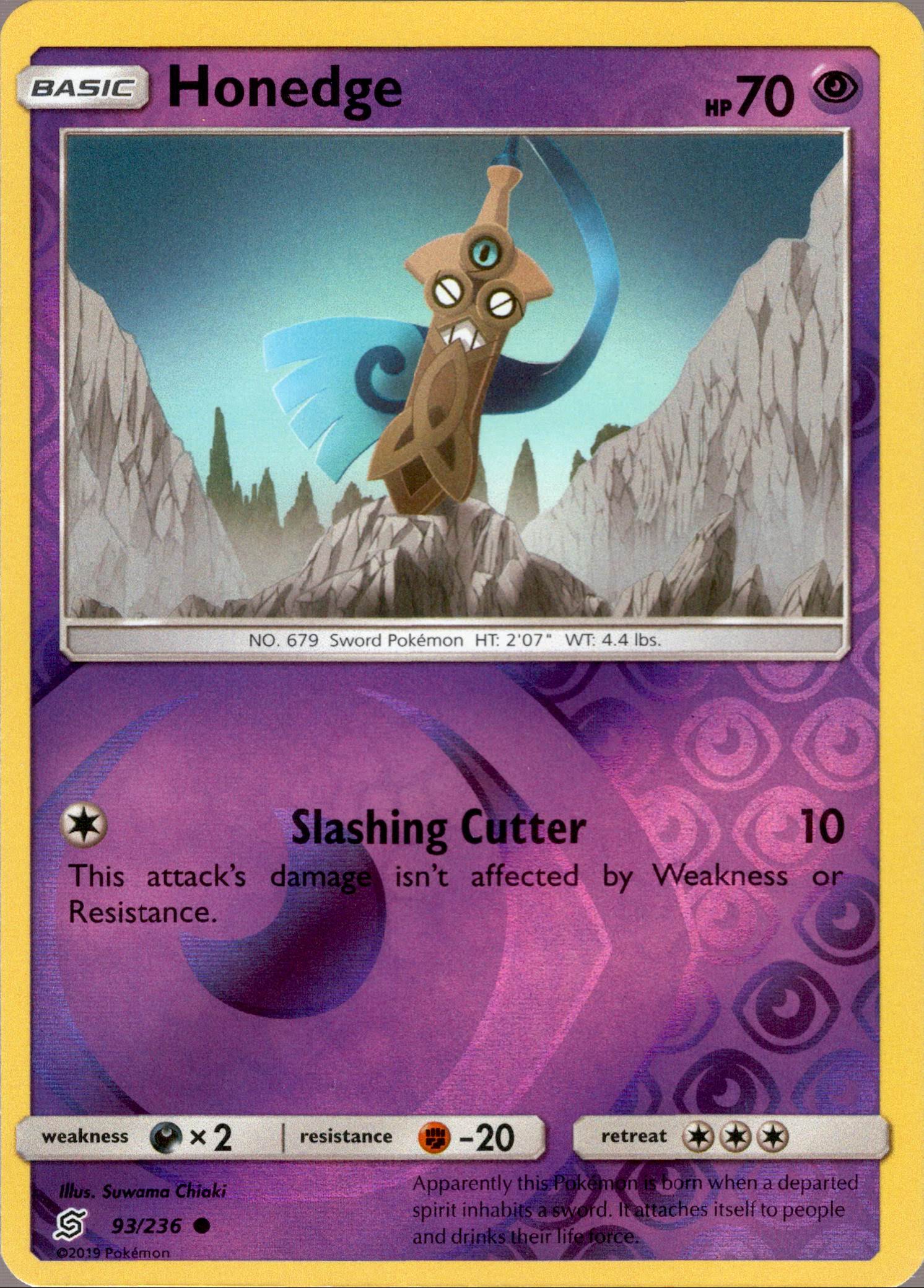 Honedge - 93/236 - Unified Minds - Reverse Holo - Card Cavern